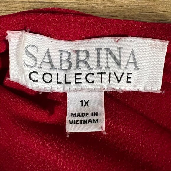 Sabrina Collective Red Long-Sleeve Knot Front Dress‎ Size 1X - Picture 3 of 8